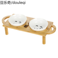 狗碗猫碗竹板陶瓷双件套不锈钢狗食盆水盆饭碗水碗狗餐具宠物用品