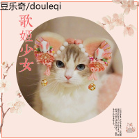猫咪古风可爱搞怪装扮头套宠物饰品小狗狗发饰约克夏猫猫戴的头饰