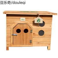 FIBER范博实木狗屋户外室内平顶木狗窝泰迪屋猫窝狗笼宠物窝