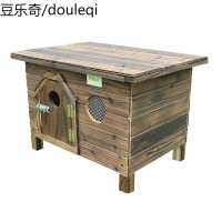 FIBER范博碳化实木户外室内平顶木狗窝狗屋猫窝狗笼宠物窝狗房