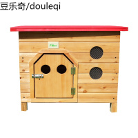 FIBER范顶实木户外室内平顶木狗窝狗屋猫窝狗笼宠物窝狗别墅