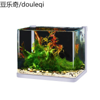 超白玻璃鱼缸小型客厅桌面创意水族箱懒人水缸造景金斗鱼乌龟缸