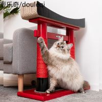静一日式鸟居实木猫爬架动漫卡通和风猫玩具剑麻猫抓柱抓板