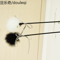 静一-佩格吸盘逗猫棒 猫玩具 黑色逗猫吸窗户玻璃冰箱毛球