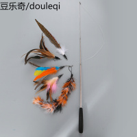 伸缩加长杆羽毛逗猫杆逗猫棒猫玩具宠物猫咪用品多替换头羽毛铃铛