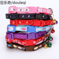 宠物猫狗项圈小型犬狗圈颈圈泰迪贵宾时尚多彩贴布猫咪铃铛项圈