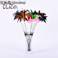 宠物用品猫咪玩具彩色羽毛铃铛逗猫棒幼猫逗猫玩具猫球钢丝逗猫杆