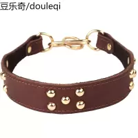 头层牛皮宠物狗狗脖套格惠格力犬脖套惠比特项圈细狗灵缇专用脖圈