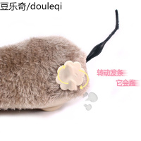 宠物仿真玩具上弦发条会跑老鼠猫咪玩具摆尾鼠猫玩具毛绒发条老鼠
