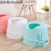 半封闭式猫砂盆 大号防飞溅猫砂盆 高包边抛砂猫厕所 送猫砂铲