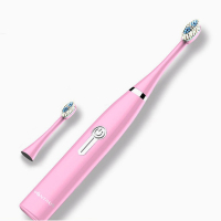 金正 电动牙刷 智能声波震动成人电动牙刷（杜邦刷毛 全身水洗机身防水 声波震动 抗菌刷毛呵护牙龈 ）电池版粉色