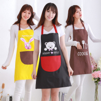 围裙女罩衣男士情侣防水防油防污卡通可爱韩版无袖做饭围腰工作服