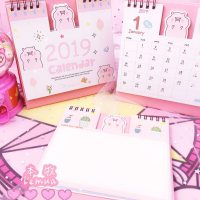 2019年台历少女心粉色小猪猪小仙女ins桌面计划记事台历日历年历 不要台历 +1只捏捏乐猪