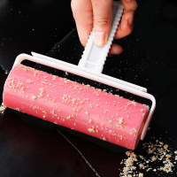 可反复水洗粘毛器粘尘纸滚刷吸沾毛滚除尘器非可撕式粘毛刷吸毛器 1个差旅款中号10cm