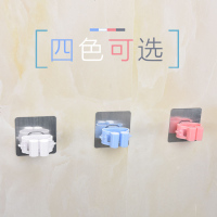 免打孔无痕拖把架卫生间拖把挂钩浴室粘钩扫把挂架卡座拖把夹挂勾 透明-混色 1个装