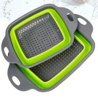 [洗菜神器]折叠洗菜篮伸缩硅胶沥水盆沥水滤水洗水果筐厨房用品