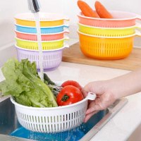 [加厚加大]层塑料沥水篮厨房镂空洗菜篮沥水盆收纳筐果篮沥水篮