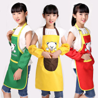 儿童小孩围裙画画小学生画室幼儿园定制LOGO广告定做透气防污