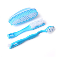 [3个装]软毛冼衣刷鞋刷双头硬毛清洁刷鞋刷子多功能羽绒服刷