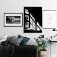 NOC 现代简约黑白摄影挂画海报 北欧卧室餐厅挂画书房客厅组合画