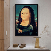 博特罗蒙娜丽莎装饰画玄关走廊挂画酒吧抽象壁画书房工作室墙画