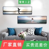 客厅壁画沙背景墙现代简约大海人物挂画甜蜜温馨酒店床头装饰画