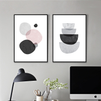 时尚几何两联装饰画北欧现代简约卫生间挂画客厅画洗手间装饰墙画