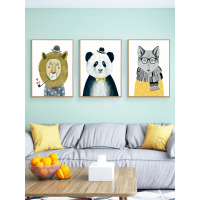 童年时光 儿童房装饰画卧室床头画狮子熊猫壁画客厅餐厅墙面装饰