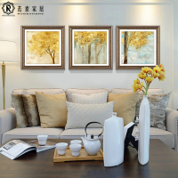 美式装饰画客厅乡村三联画玄关餐厅墙面挂画过道画欧美卧室简美画