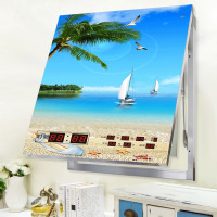 万年历电表箱装饰画竖款竖版简约现代遮挡箱配电闸盒带钟表壁挂画