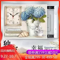 电表箱装饰画带钟表北欧电闸盒配电箱遮挡箱装饰挂画免打孔