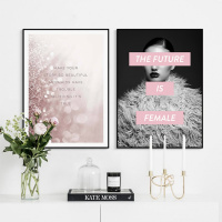 NOC 简约个性人物字母画 服装店餐厅挂画 北欧客厅卧室组合装饰画