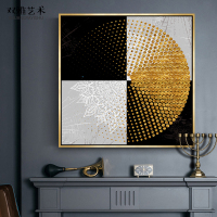 现代客厅背景墙装饰画轻奢晶瓷挂画酒店样板房壁画办公室抽象金色