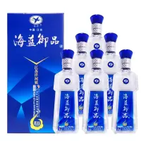 洋府 42度洋河镇海蓝御品·柔和浓香型白酒（内含3只手提袋）500ml*6瓶