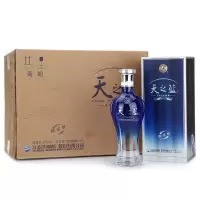 洋河52度蓝色经典天之蓝绵柔浓香型白酒（内含3支手提袋/二次包装）480ml*6瓶