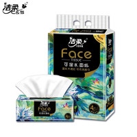 洁柔face艺术油画纸巾抽纸4层80抽可湿水面巾纸卫生餐巾面纸抽柔韧湿水大气典雅 家用实惠装 [4包/提]