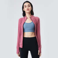 蒙洛里克立领紧身运动夹克外套女春秋款瑜伽服上衣拉链开衫跑步健身服长袖