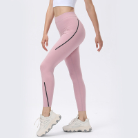 蒙洛里克瑜伽裤新款女跑步健身裤九分裤两侧口袋运动长裤 高腰提臀显瘦小脚裤紧身裤