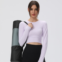 蒙洛里克瑜伽服女2022新款专业跑步宽松速干衣运动T恤长袖健身上衣
