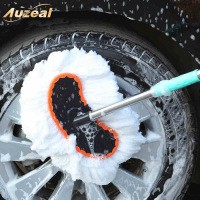 牛奶丝洗车拖把伸缩不锈钢长柄 车用刷汽车清洗工具洗车神器