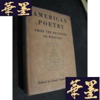 正版旧书american poetry from the beginning to whitman 美国诗歌 1931