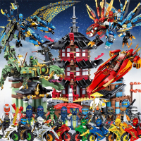 2019新品兼容乐高积木幻影忍者拼装益智力儿童玩具男孩子拼图巨龙 双元素冰火双头龙( 特价) （带2忍者