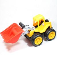 大信塑料工程车系列铲车挖掘机推土机翻斗车沙滩玩具儿童玩沙用具 铲车中号（PVC ） 中号一个