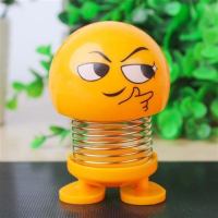 汽车摆件弹簧卡通摆件车载摇头娃娃表情包汽车装饰用品弹簧公仔 机智