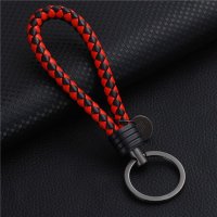 韩国可爱汽车钥匙扣男女士创意情侣钥匙扣个性钥匙链圈环包包挂件 钨钢红黑色