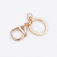 创意韩国礼品高端毛绒冰丝流苏女士汽车钥匙扣汽车钥匙链包包挂件 单个金属扣（没有毛球） 粉色