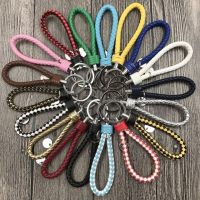 创意搭配迷你帆布鞋铃铛编织绳创意汽车钥匙扣挂件钥匙链圈小饰品 糖果色编织绳随机发