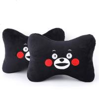 汽车头枕车用靠枕卡通可爱护颈枕车载座椅骨头枕抱枕一对车内枕头 两个装熊本熊（毛绒款）