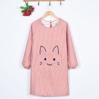 围裙韩版时尚厨房长袖罩衣成人无袖背带轻薄透气防水可爱卡通围腰