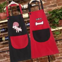 卡通印花防油防水围裙时尚可爱男女罩衣修身工作服韩版无袖围裙